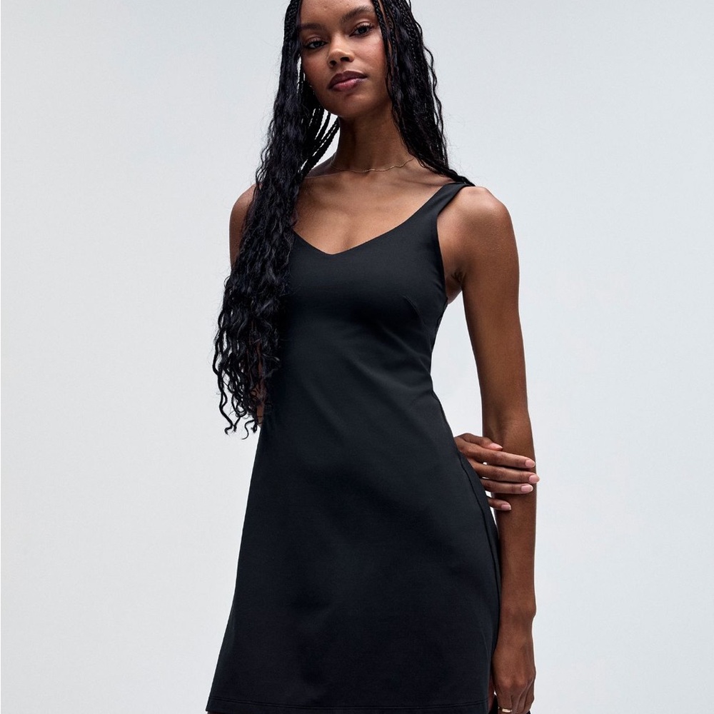 Lululemon Athletica Black V-Neck Slip Mini Dress